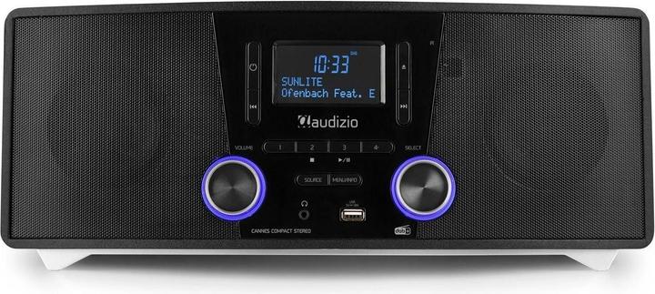 Immagine prodotto DAB radio con Bluetooth - Audizio Cannes - Stereo FM e radio con lettore cd e lettore mp3 (Lettore CD, Bluetooth, 1x 120 W)