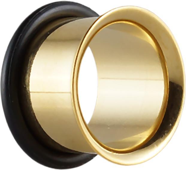 Produktbild Star Piercing Flared Tunnel vergoldet mit O-Ring (Chirurgenstahl 316L)