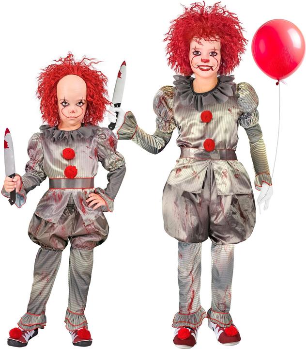 Image du produit Widmann chemise de clown tueur, pantalon, short, ceinture, surchaussures Costume enfant (158)