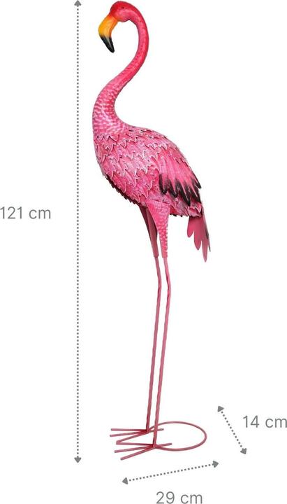 Image du produit Hermex Flamant rose en métal Décoration de jardin Sculpture de jardin