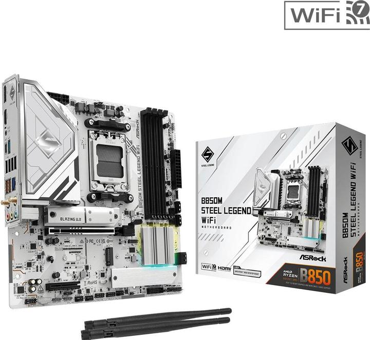 Actual product image AsRock B850M Steel Legend WiFi (AM5, AMD B850, mATX)