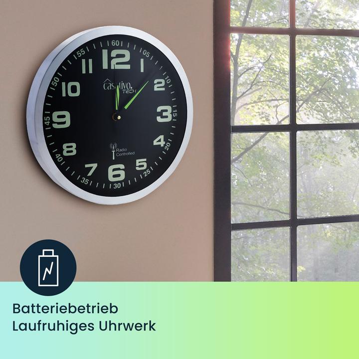Immagine prodotto Casativo Orologio da parete radiocomandato con movimento al quarzo, luminescente, set di 2 pezzi