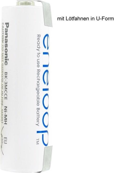 Actual product image Panasonic Akku Eneloop BK-3MCC Mignon AA mit Lötfahne in U-Form (1 pcs., AA, 2000 mAh)