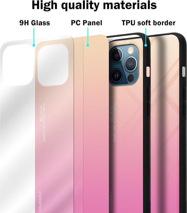 Productafbeelding Cadorabo TPU 2 Kleuren Glazen Hoesje (Apple iPhone 13 mini)