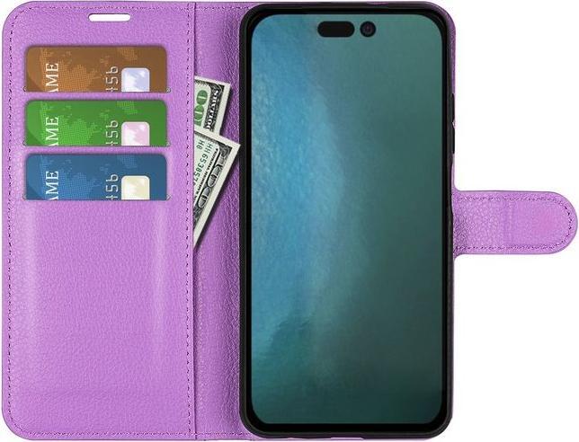 Actual product image MU Classic Litchi Leather Bookcover Series (Apple iPhone 14 Pro Max)