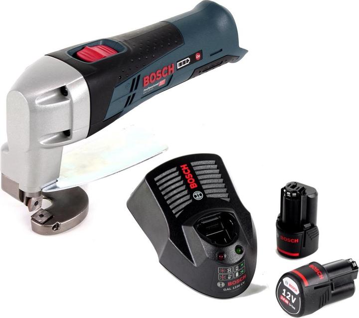 Actual product image Bosch Professional Bosch GSC 12 V-13 Battery Sheet Metal Shears L-Boxx ready + 2x Battery 3.0Ah + Charger