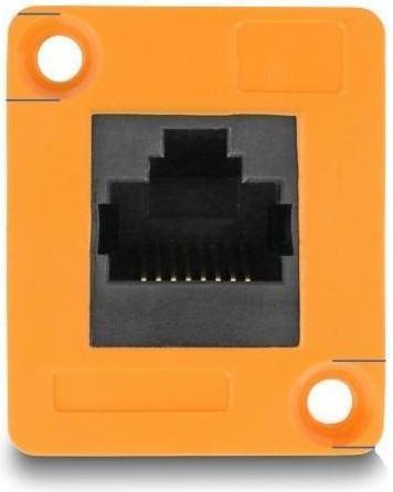 Image du produit Delock Module de type D RJ45 femelle à femelle coudé à 90° orange (U/UTP, 0.03 m)