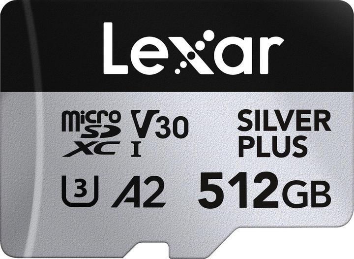 Actual product image Lexar Professional Silver Plus (512 GB, microSDXC, U3, UHS-I)