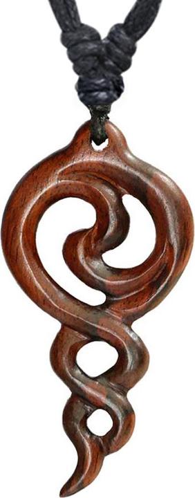 Star Piercing Halskette schwarz Anhänger Stammes Ornament Muschel aus Narra Holz (Organisch, ohne Messing)