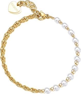 Sagapo S'Agapõ - Elegant Gold Plated Chunky Pearl Bracelet SHK68