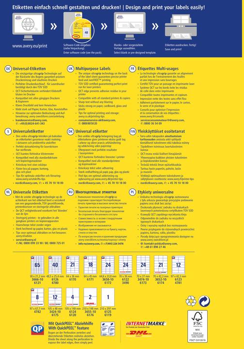 Produktbild Avery Universal-Etiketten