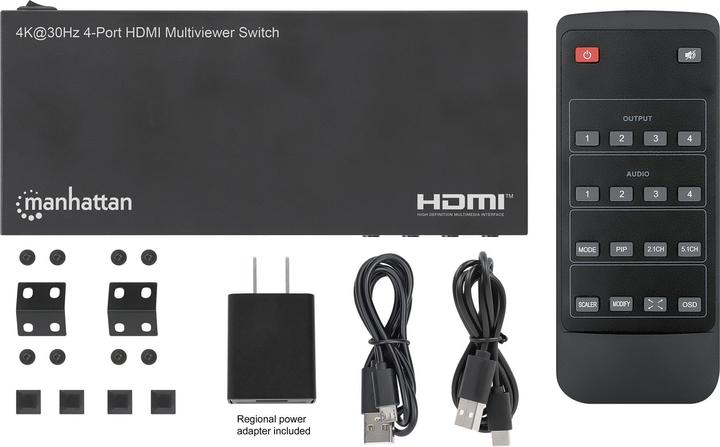 Image du produit Manhattan Commutateur multivision HDMI 4K@30Hz 4 ports