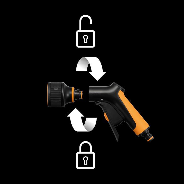Actual product image Fiskars Spray gun, 3 functions, Infinitely variable flow rate, With front control and on/off switch, With
