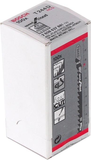 Actual product image Bosch Professional Zubehör Jigsaw blade T 244 D Speed for Wood, 100-pack