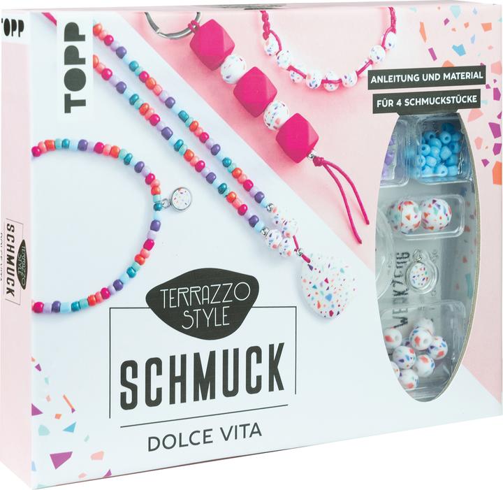 Topp Terrazzo-Schmuckset Dolce Vita (Knallig/ Pink)
