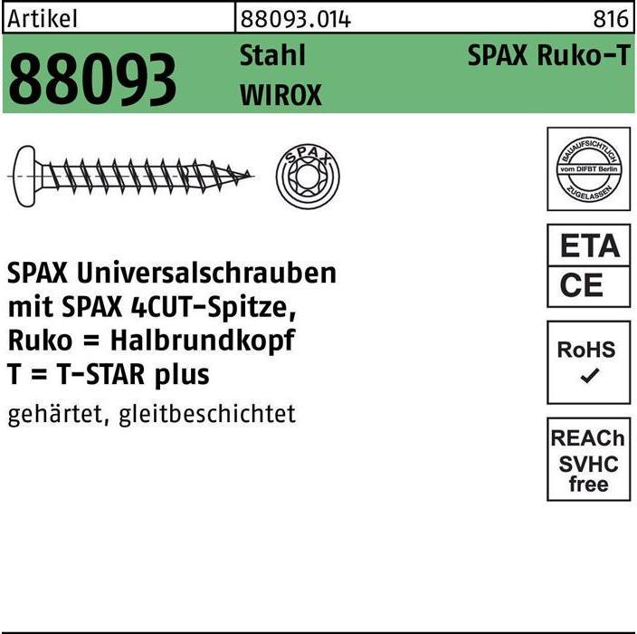 Actual product image Spax SP-Schrauben PH, verz, TX, 6,0/70mm (200 Screws per piece)