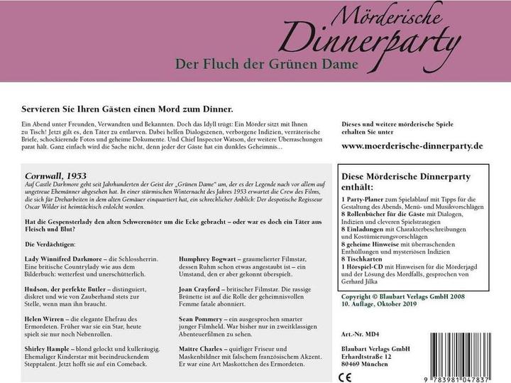 Actual product image Murderous dinner party - The Curse of the Green Lady (German)