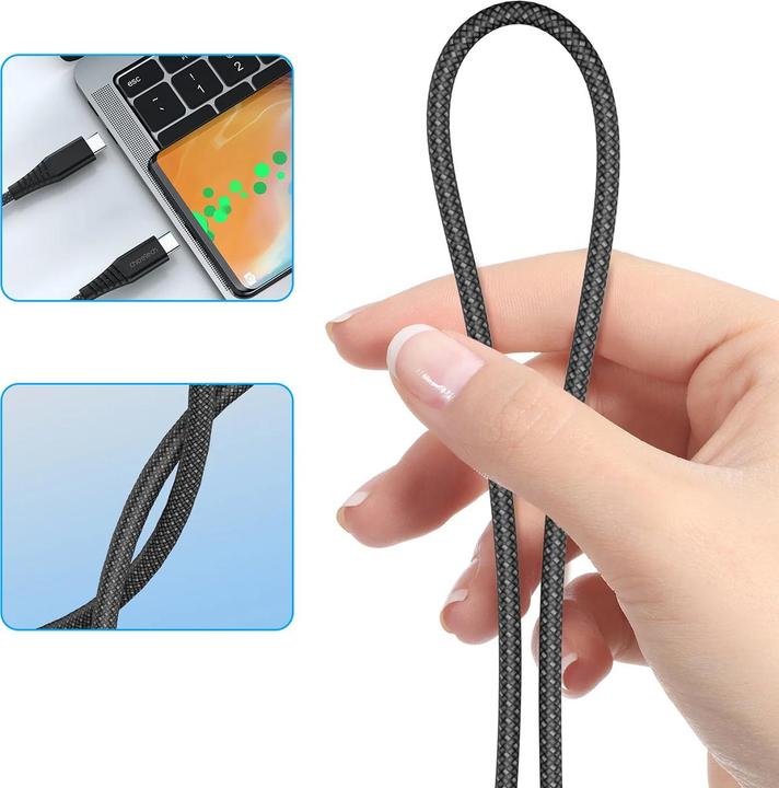Produktbild Choetech XCC-1051 USB-C to USB-C cable, PD 240W 1.8m (black) (1.80 m, USB 3.2 Gen 2, 240 W)