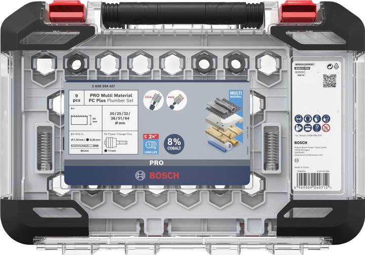 Productafbeelding Bosch Professional Zubehör PRO Multi Material PC Plus gatenzaagset, 9 stuks. (32millimeter, 38 millimeter, 64 millimeter, 51 millimeter, 25 millimeter, 20 millimeter)