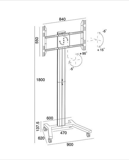 Produktbild Multibrackets Displayständer im Case (Universal, 63", 80 kg)
