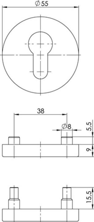 Produktbild Ogro Drückerrosette 6501 23,5 ER Edelstahl ER Schildstärke 9 mm rund rund (Türrosette)