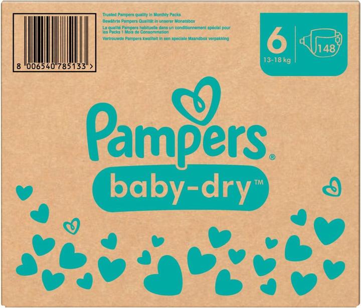 Actual product image Pampers Baby-Dry (Size 6, Monthly box, 148 Piece)