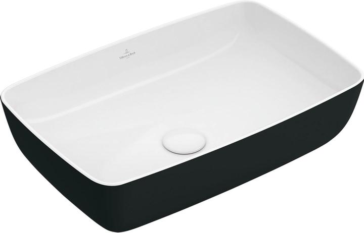 Actual product image Villeroy & Boch Countertop washbasin Artis 58 cm square white/coal black 417258BCT8 (380 mm, 580 mm)