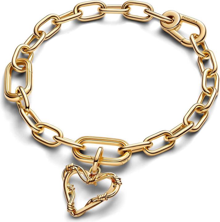 Image du produit Pandora Medallions Wire Heart dangle Charm (Plaqué or 14 carats)