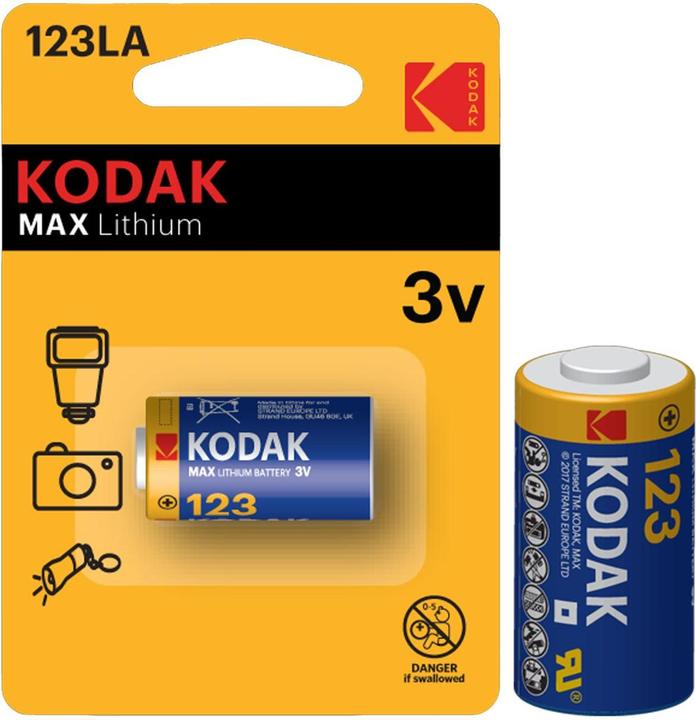Kodak 123LA Max Lithium (Photo) - Batterie (1 Stk., RCR123A, 1500 mAh)
