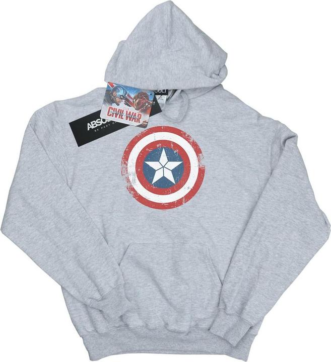 Captain America Civil War Distressed Shield Kapuzenpullover (S)