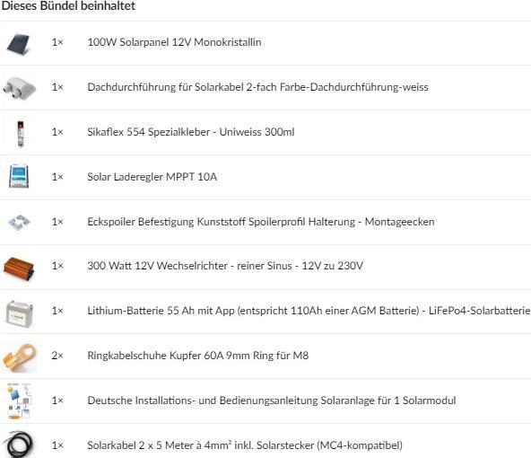 Produktbild Autosolar Solar-Starterpaket 100W Solaranlage (100 W)