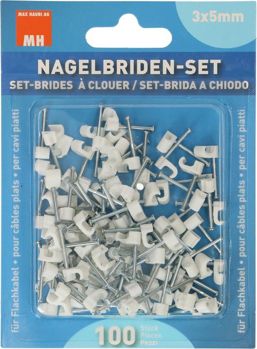 Nail clamps set 3-5 mm flat cable