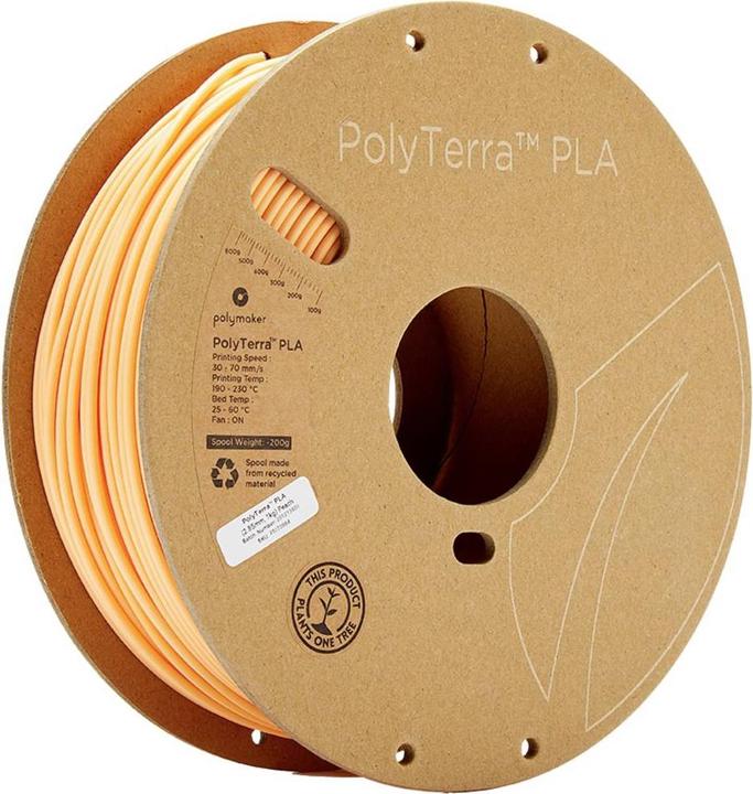 Actual product image Polymaker PolyTerra PLA - Peach - 2.85mm (PLA, 2.85 mm, 1000 g, Orange)