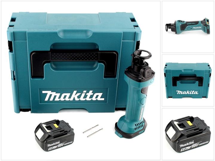 Actual product image Makita DCO 180 T1J Battery rotary cutter 18V + 1x battery 5.0Ah + Makpac - without charger