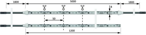 Produktbild Halemeier LED-Bänder Versa Inside 60 / 12 V (Kaltweiss, 500 cm, Indoor)