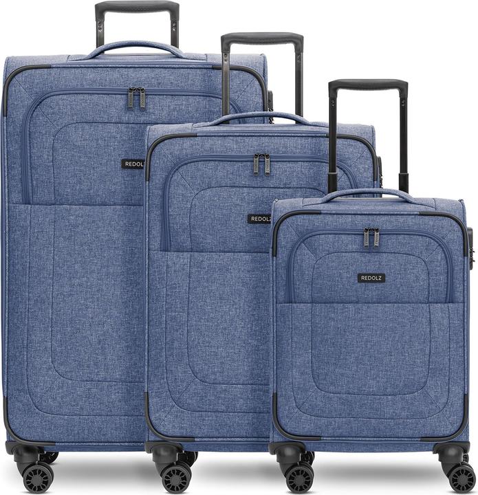 Redolz Essentials 12 THREE SET 4-Rollen Kofferset 3-tlg. mit Dehnfalte (201 l, XL (ab 115l))