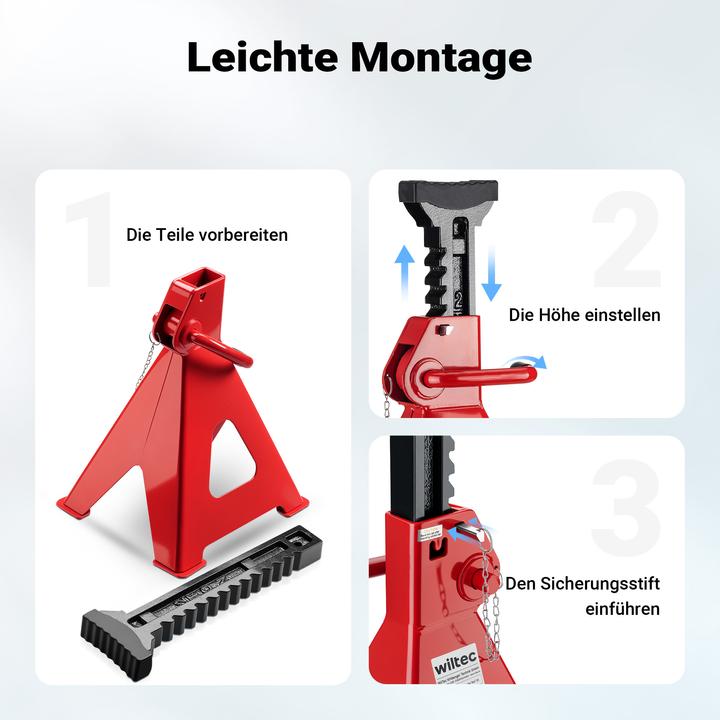 Produktbild Wiltec Unterstellbock 2er Set bis 12t Stützbock Böcke höhenverstellbar Auto Bock