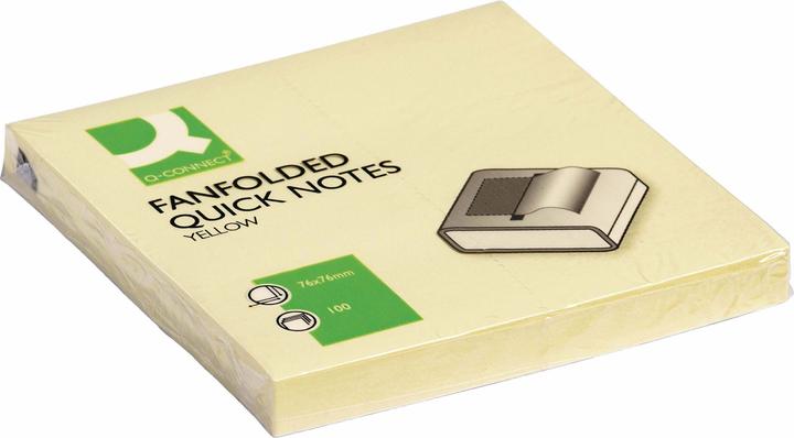 Image du produit Q-Connect Papillons adhésifs Z-Quick Notes jaune (76 x 76 mm)