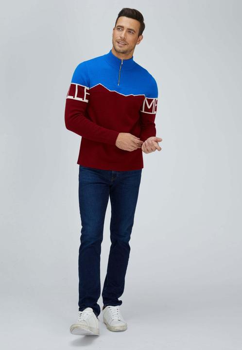 Actual product image Bellemere Pullover Merino Super Fine Mountain Print Sweater (L)