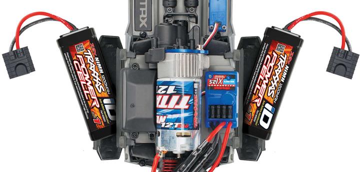 Actual product image Traxxas E-Revo Red/Blue 1/16 Monster-Truck Rtr Brushed With Battery And USB-C Charger (RTR Ready-to-Run)