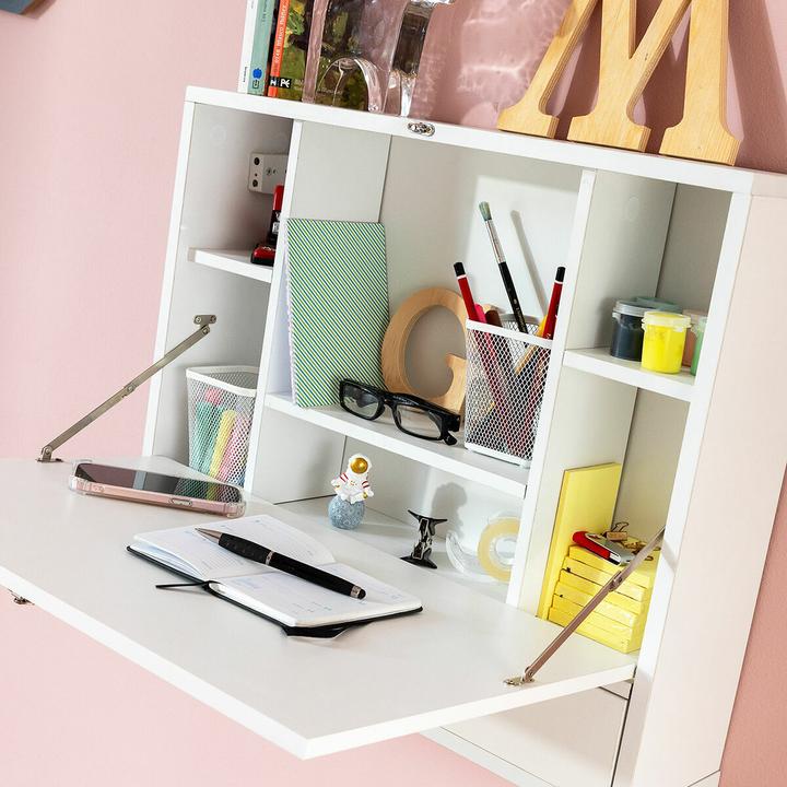Actual product image JTI Folding wall desk with shelves and drawer (60 x 50 x 50 cm)