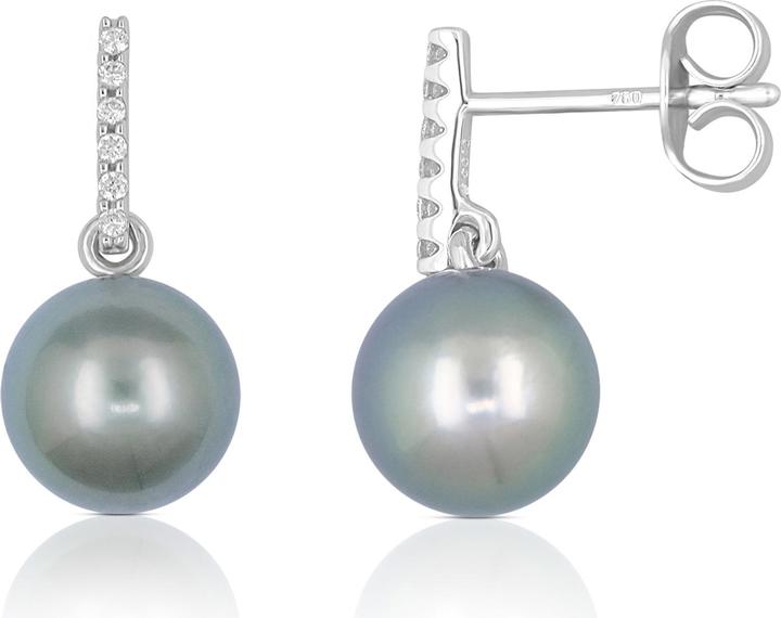 Muau Ohrstecker (Weissgold 750 Tahiti Perle 8-9mm Brillant 0.06ct.)