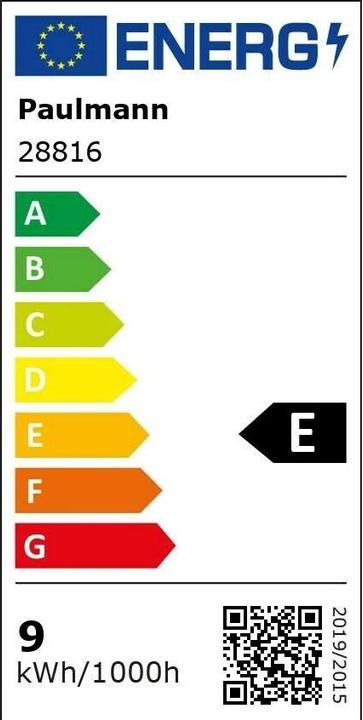 Energie-Label Paulmann Allgebrauchslampe (E27, 9 W, 1055 lm, 1 x, E)