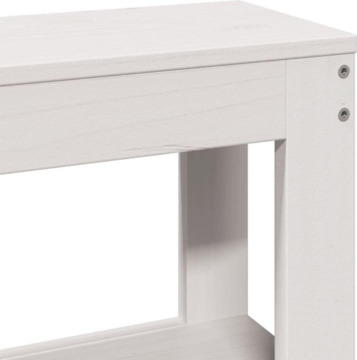 Actual product image VidaXL Solid wood bed Wooden bed Bed double bed headboard white 140x190cm pine (140 x 190 cm)