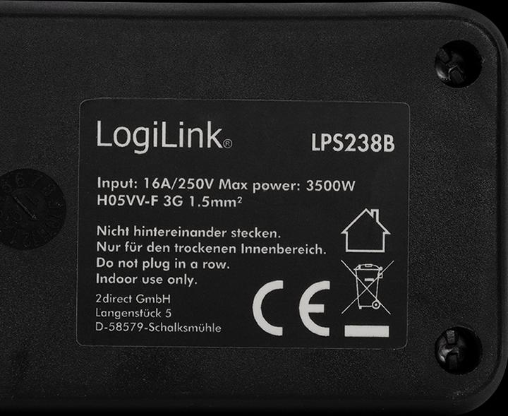 Produktbild LogiLink Steckdosenleiste (6 x, CEE 7/3, 1.50 m)