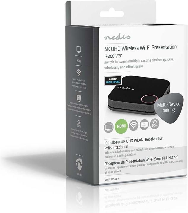 Produktbild Nedis Drahtloser HDMI™ Empfänger | WLAN | 2400 MHz | 30.0 m (Sichtlinie) | 4K@60Hz | 0.04 Gbps | PVC
