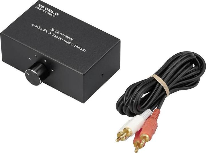 Actual product image SpeaKa Professional 1+4 port cinch audio switch with audio ports