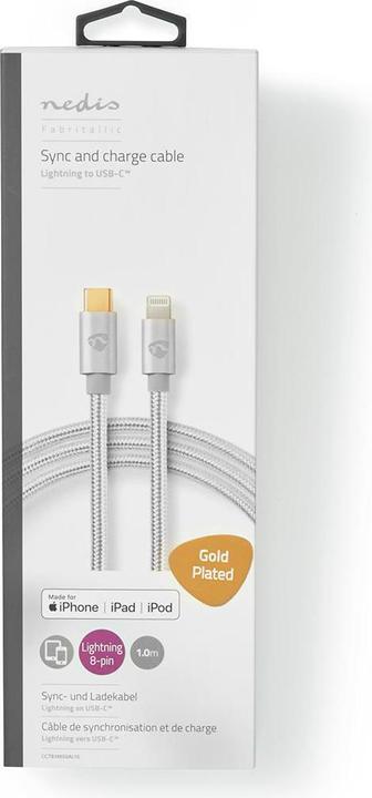 Immagine prodotto Nedis Cavi USB USB 2.0 | Apple Lightning 8 pin | Connettore USB-C tis | 480Mbps | Dorato 2,00m | rotondo (2 m, USB 2.0, 18 W)