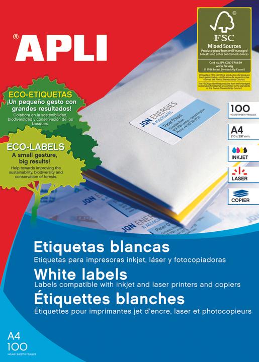 Image du produit Apli PRODUITS MÉDICAUX universels, 105x42,4mm, blanc