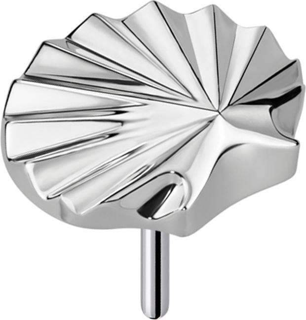 Actual product image Star Piercing Threadless diamond cut disc shell silver (without brass, Titanium G23)